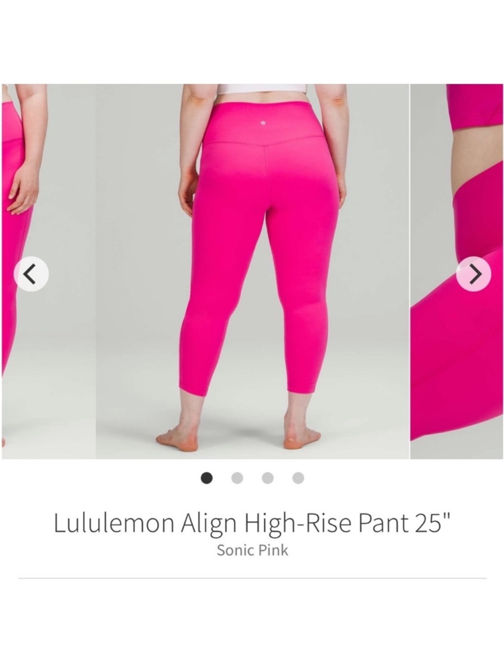 Lululemon Align High Rise Pants 25" Sonic Pink Sz 4